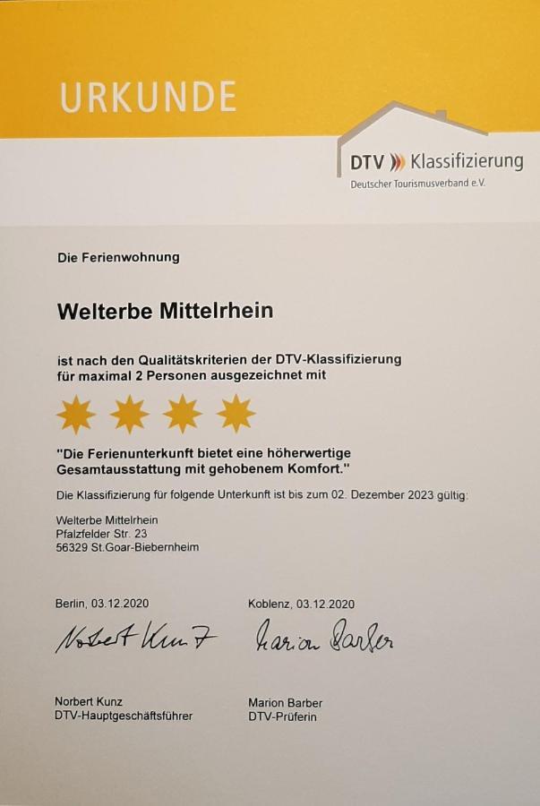 Apartament Welterbe Mittelrhein Biebernheim Zewnętrze zdjęcie